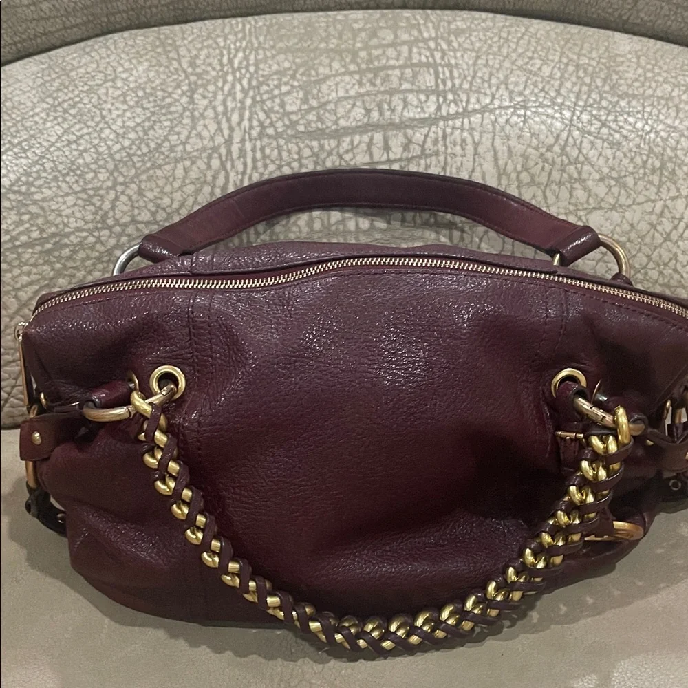 Michael Kors Burgundy Satchel with Gold Accents - Picture 2 of 9